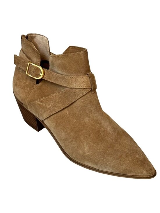 Sole Society Shoes - Sole Society Low Ankle Boot  US 9.5M, EU 41 Beige Suede